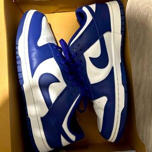 Nike dunk low white and royal blue sz 9.5